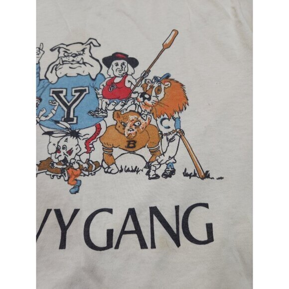 RARE Vintage 80s Champion Ivy Gang T Shirt Mens Medium Harvard Princeton Cornell - Picture 5 of 15
